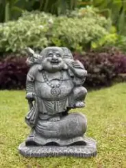 Wang - Chinesischer Buddha, stehend, 40cm H | Steinguss 